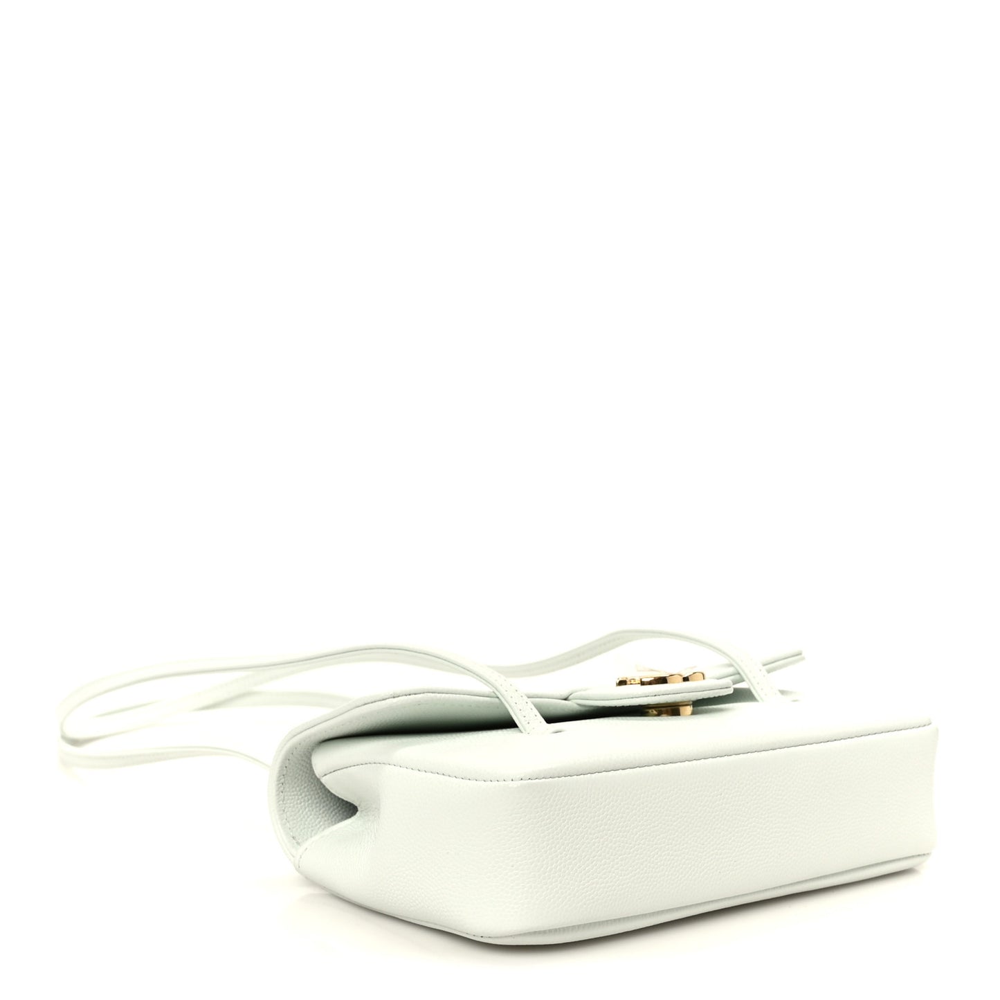 Shiny Caviar Mini Preppy Coco Shoulder Bag Light Blue