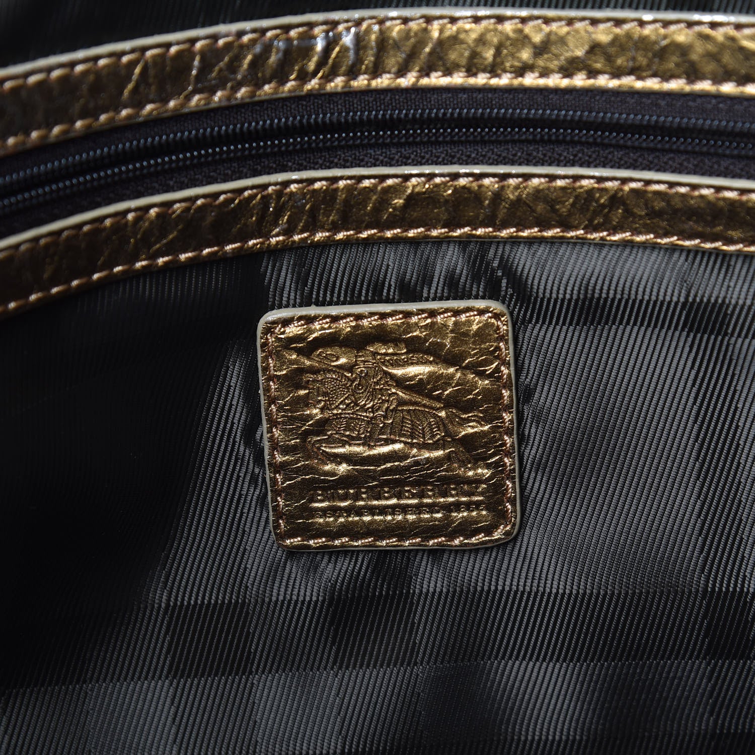 Burberry Shimmer Check Byron Tote Gold 6 of 9