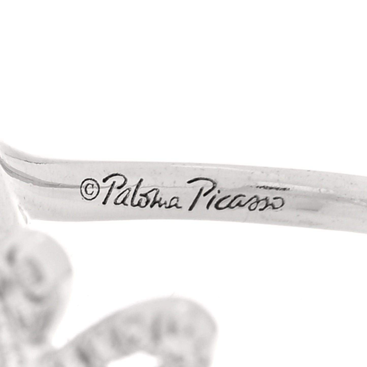 18K White Gold Diamond Paloma's Graffiti Love Ring 53 6.25