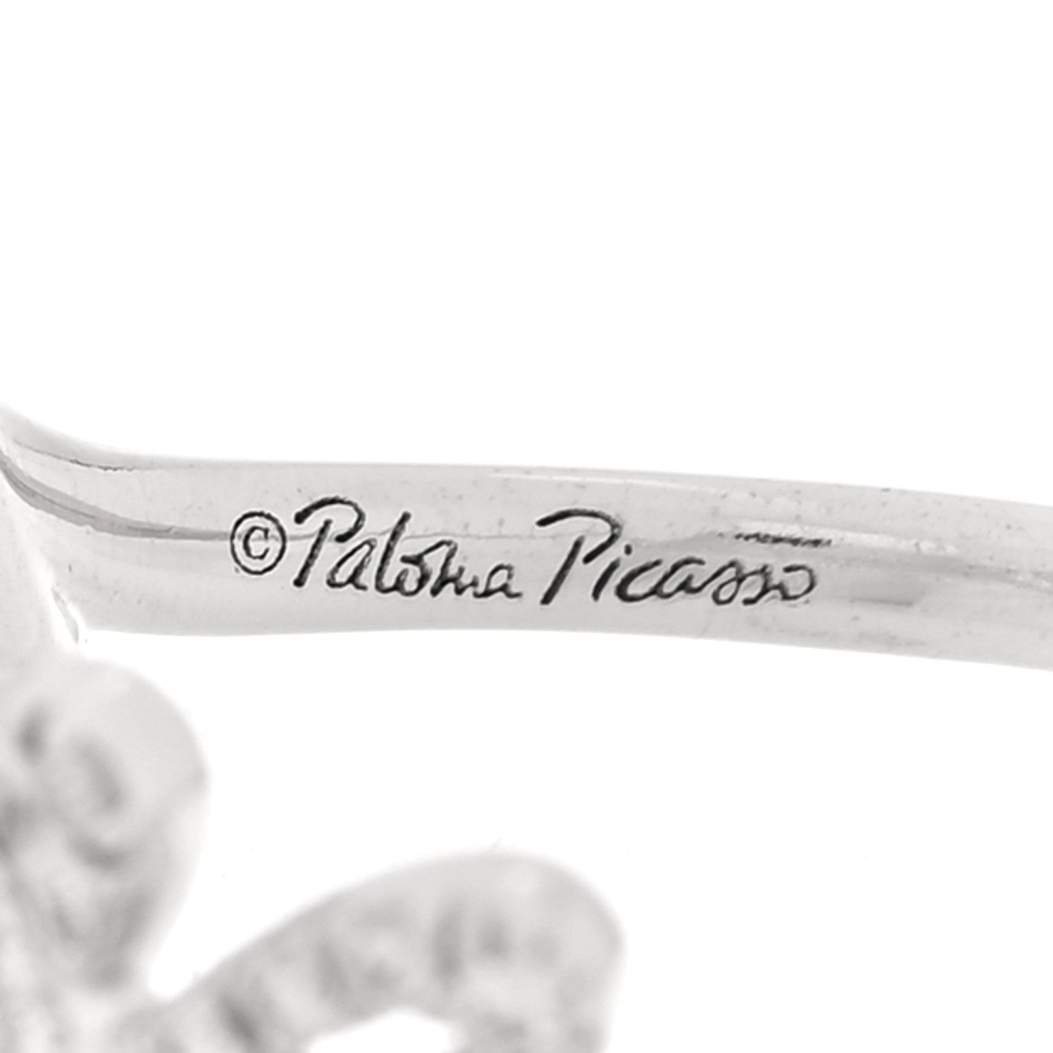 Tiffany 18K White Gold Diamond Paloma's Graffiti Love Ring 53 6.25 4 of 5