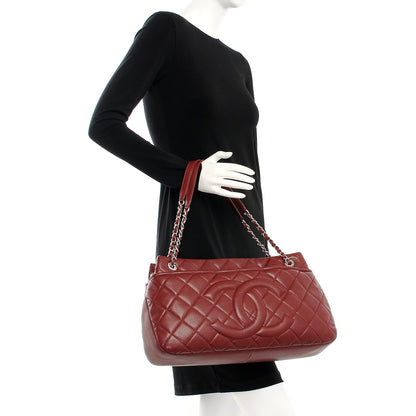Chanel Caviar Quilted Timeless CC Soft Tote Dark Red 2 of 11