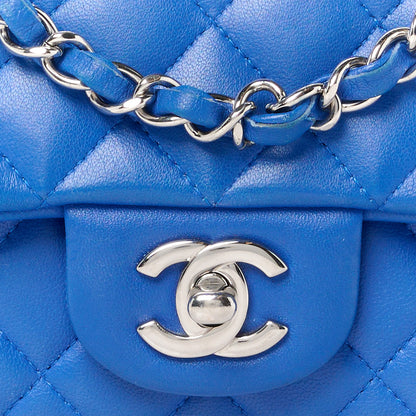Chanel Lambskin Quilted Mini Rectangular Flap Blue 9 of 11