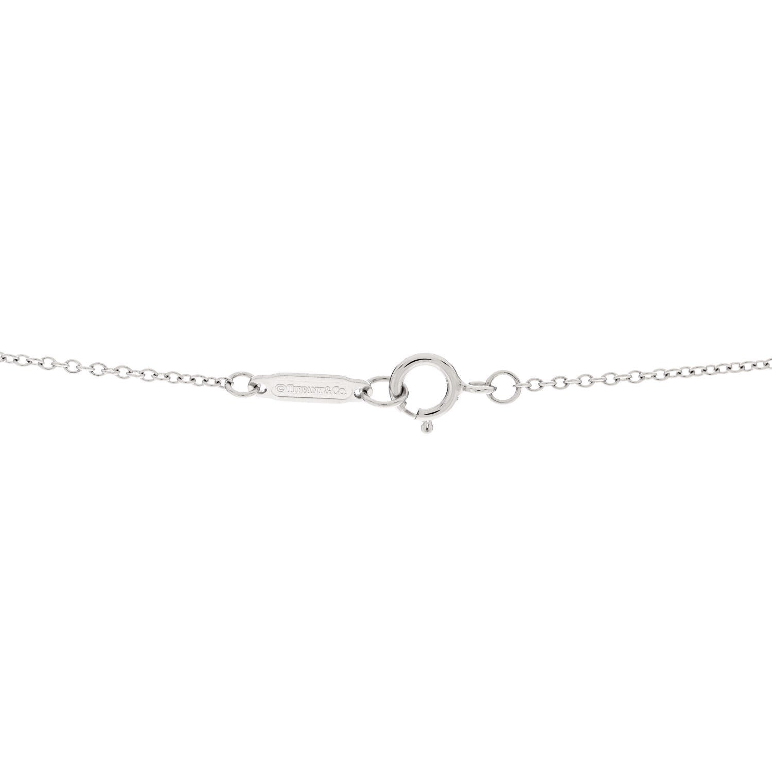 Tiffany 18K White Gold Diamond Metro Cross Pendant Necklace 5 of 6