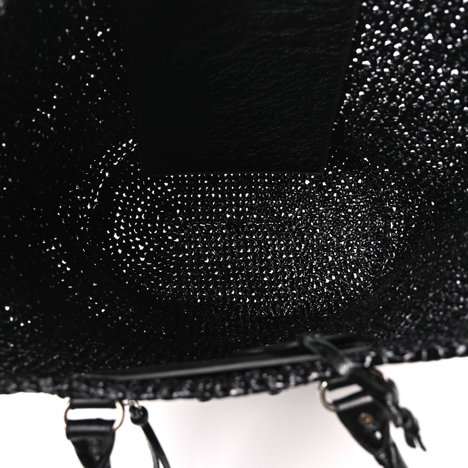 Balenciaga Raffia Woven Le Cagole Panier Tote Bag Black 6 of 11