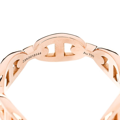 Hermes 18K Rose Gold PM Chaine D'Ancre Enchainee Ring 55 7.25 6 of 7