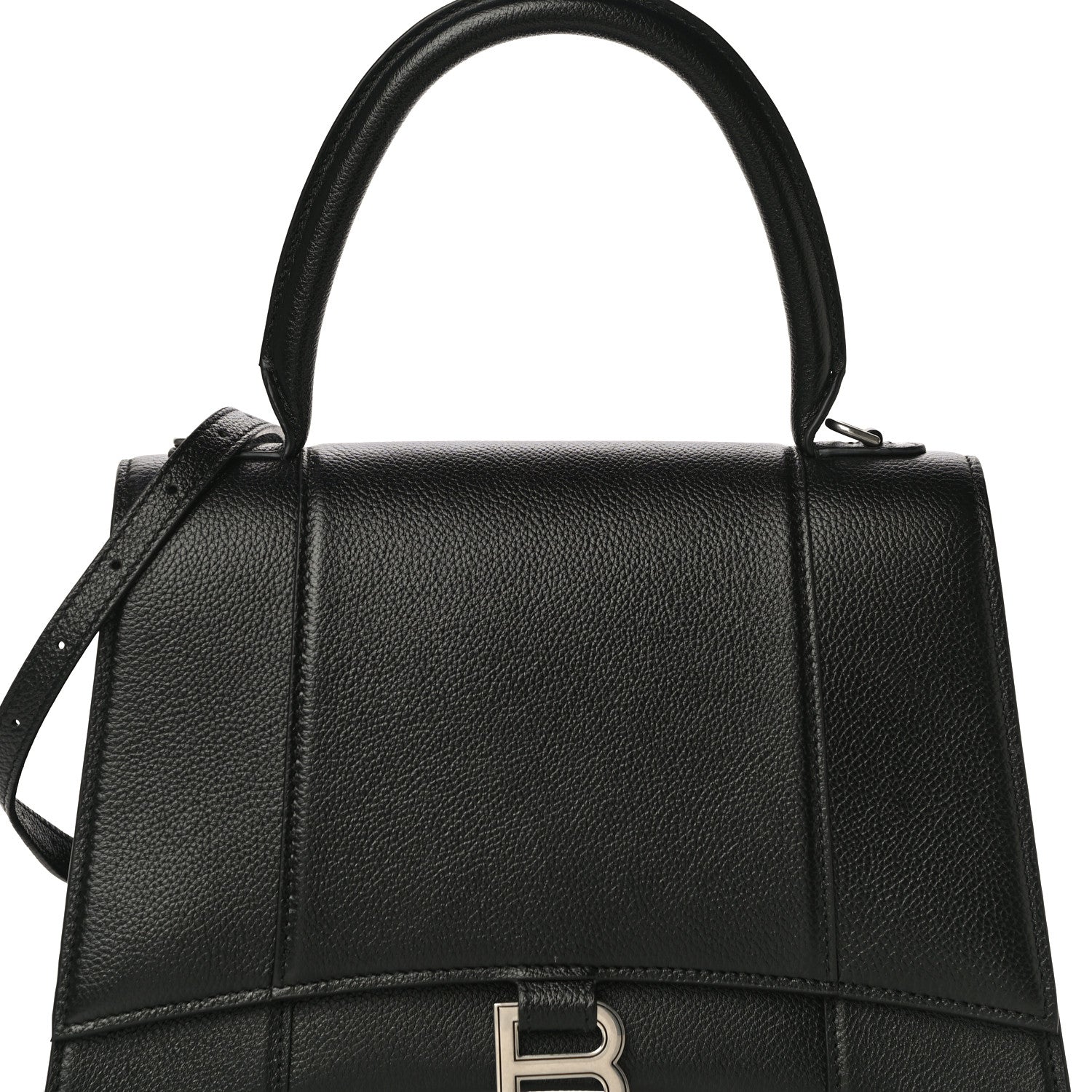 Balenciaga Grained Calfskin Medium Hourglass Top Handle Bag Black 6 of 11