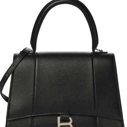 Balenciaga Grained Calfskin Medium Hourglass Top Handle Bag Black 6 of 11