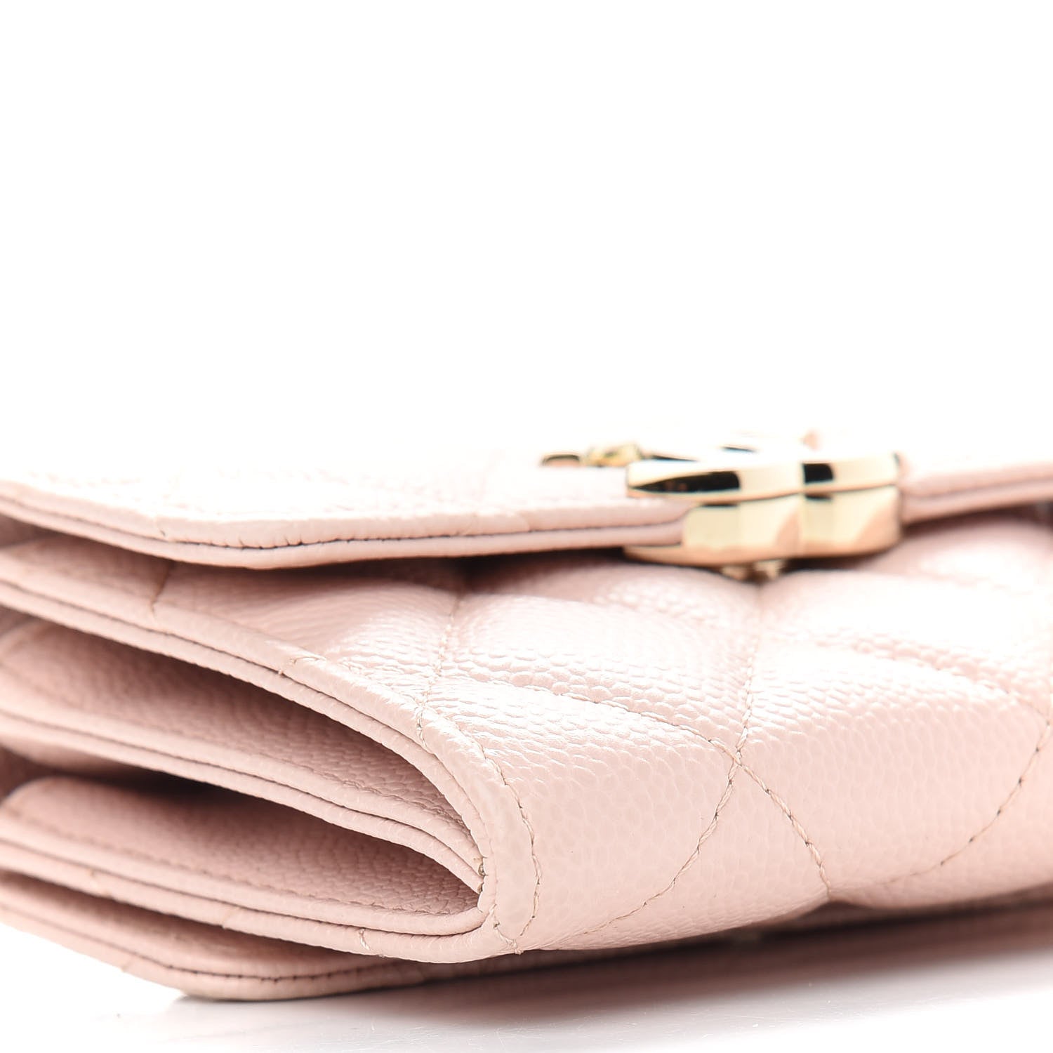 Chanel Caviar Quilted Card Holder On Chain Light Pink 9 of 10