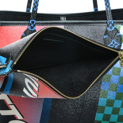 Louis Vuitton Damier Race Neverfull MM Noir Rouge 6 of 7