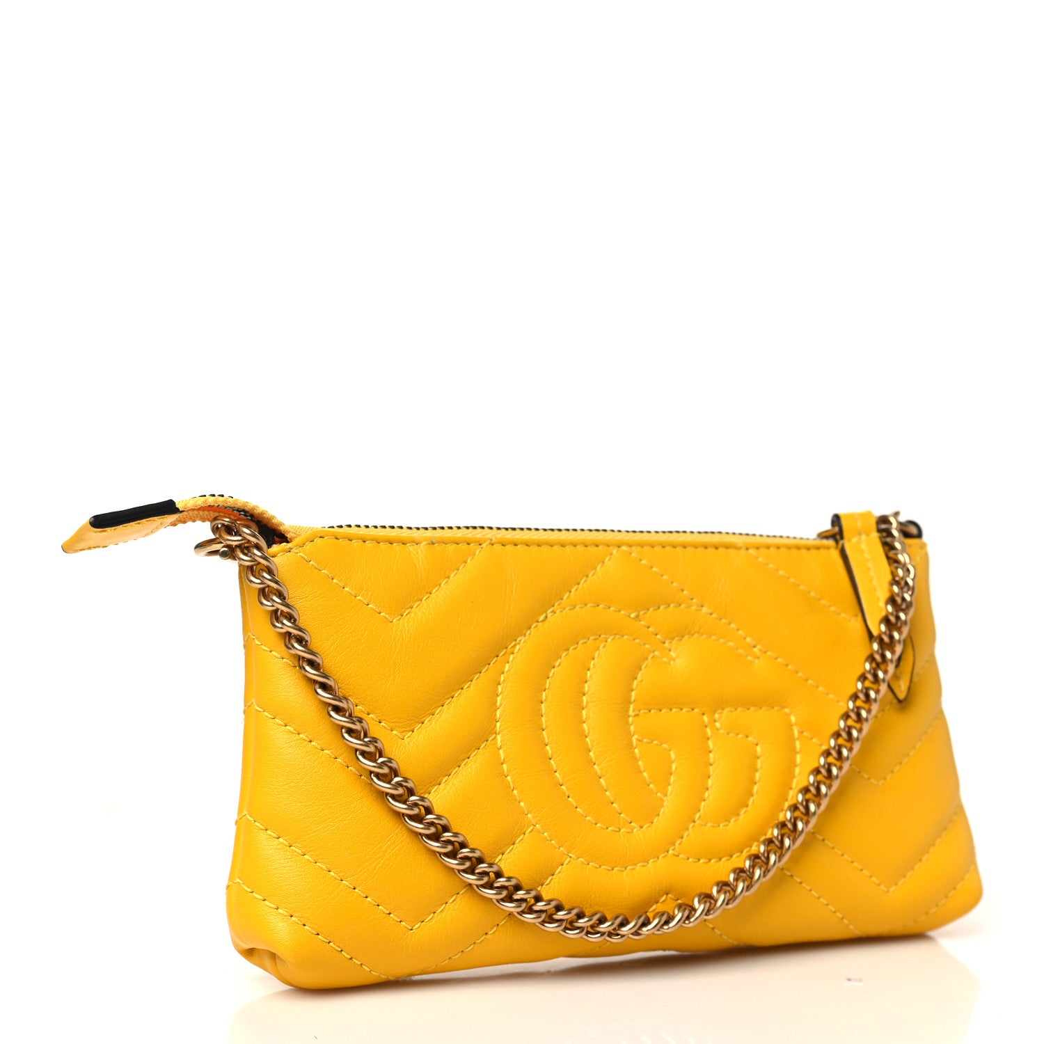 Gucci Calfskin Matelasse Mini GG Marmont Chain Bag Stone Topaz 2 of 11