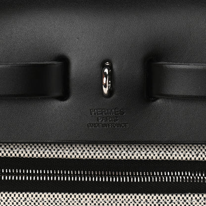 Hermes Toile H Berline Vache Hunter Herbag Zip PM 31 Black Ecru 7 of 10