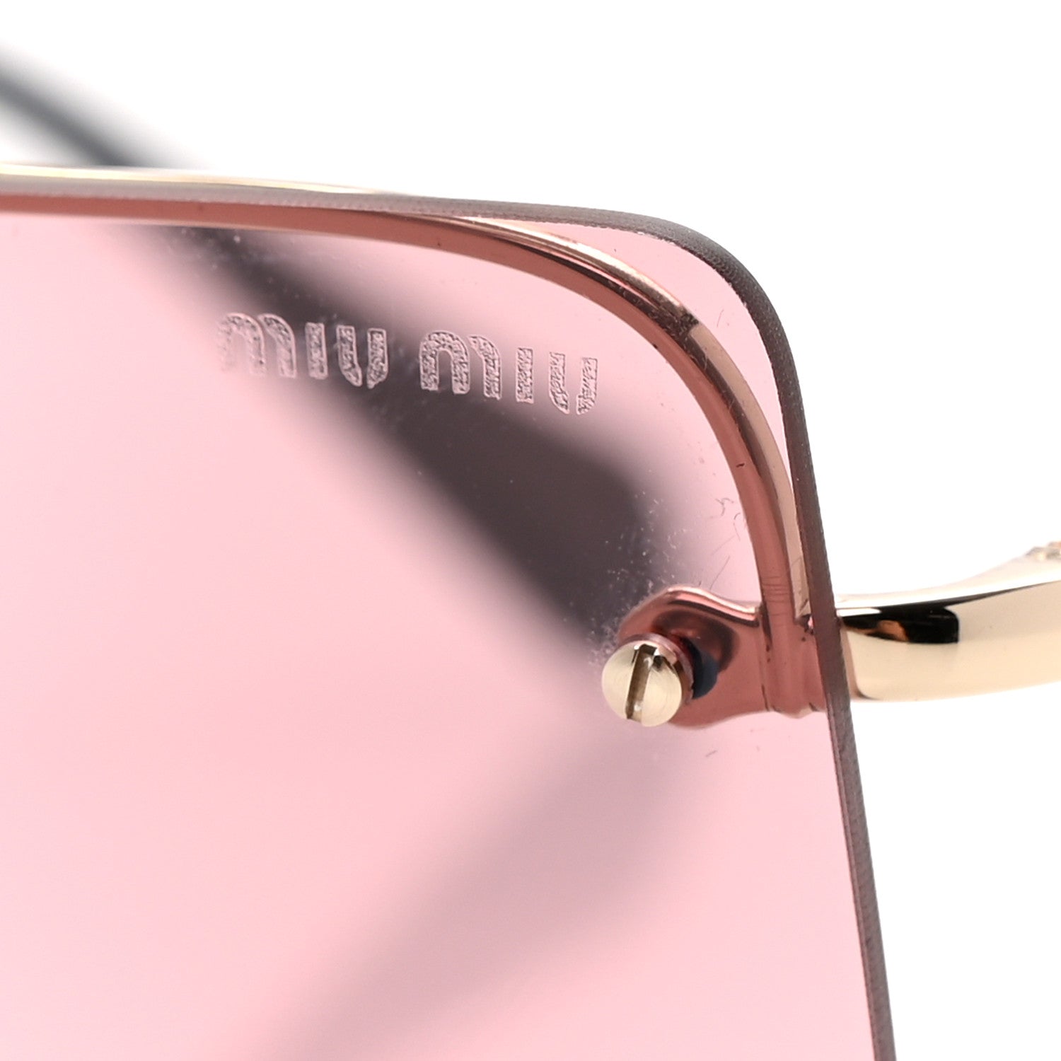 Miu Miu Metal Rectangle Sunglasses SMU 59T Pink 8 of 9