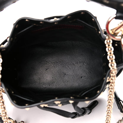 Valentino Garavani Nappa Mini Rockstud Spike Bucket Bag Black 5 of 10