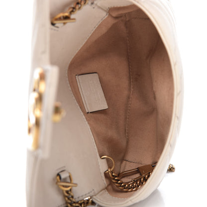 Gucci Calfskin Matelasse Super Mini GG Marmont Shoulder Bag White 5 of 10