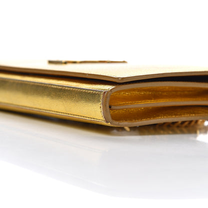 Saint Laurent Metallic Calfskin Monogram Chain Wallet Gold 20 of 22