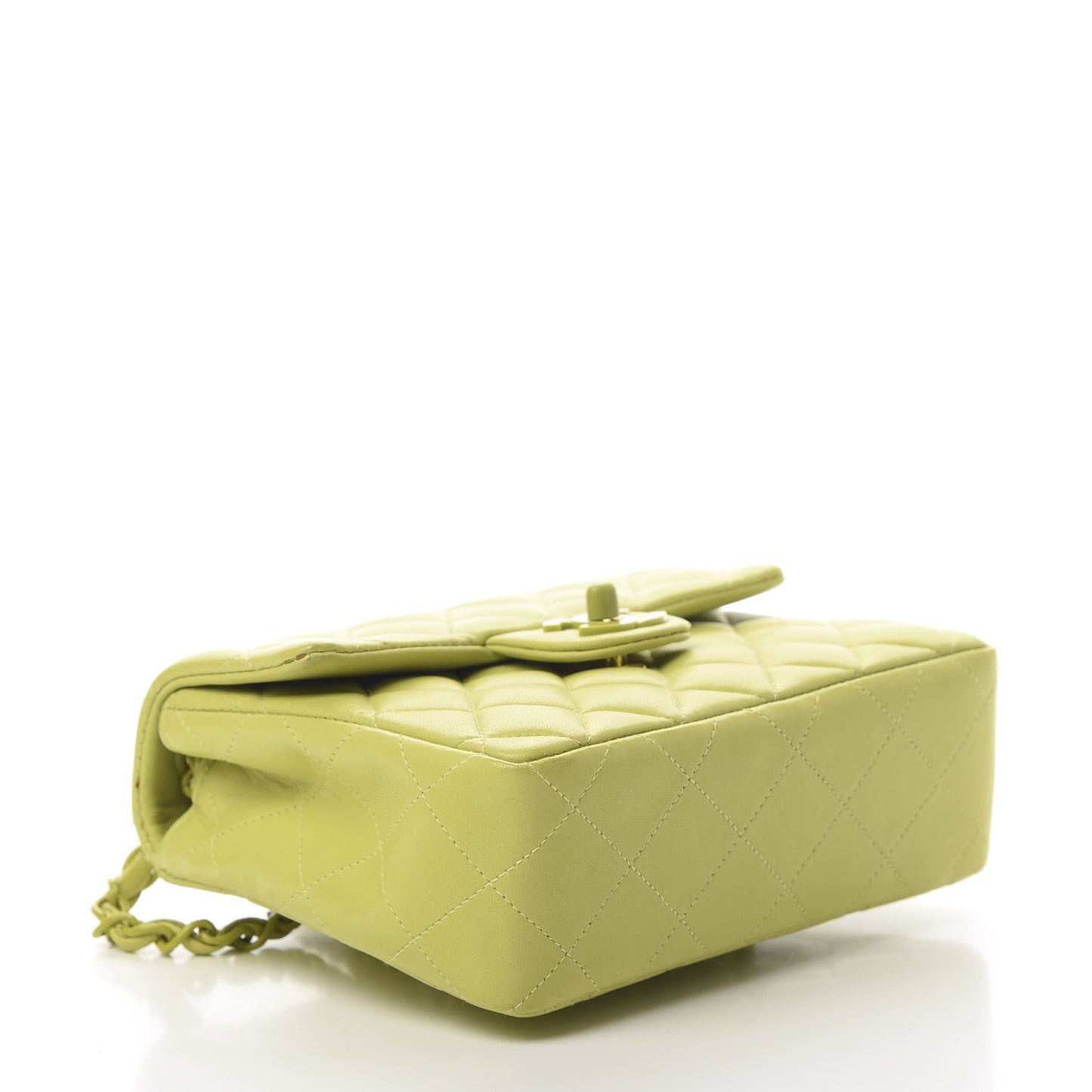 Lambskin Quilted Mini Square Flap Green