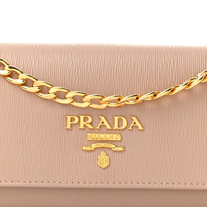 Prada Vitello Move Metal Oro Chain Wallet Cipria 7 of 9
