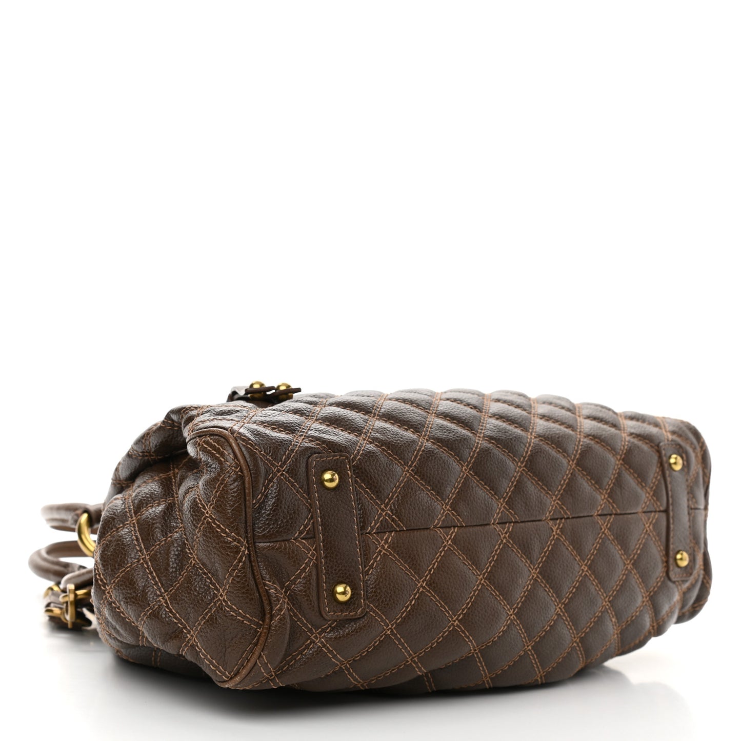 Calfskin Quilted Stam Brown