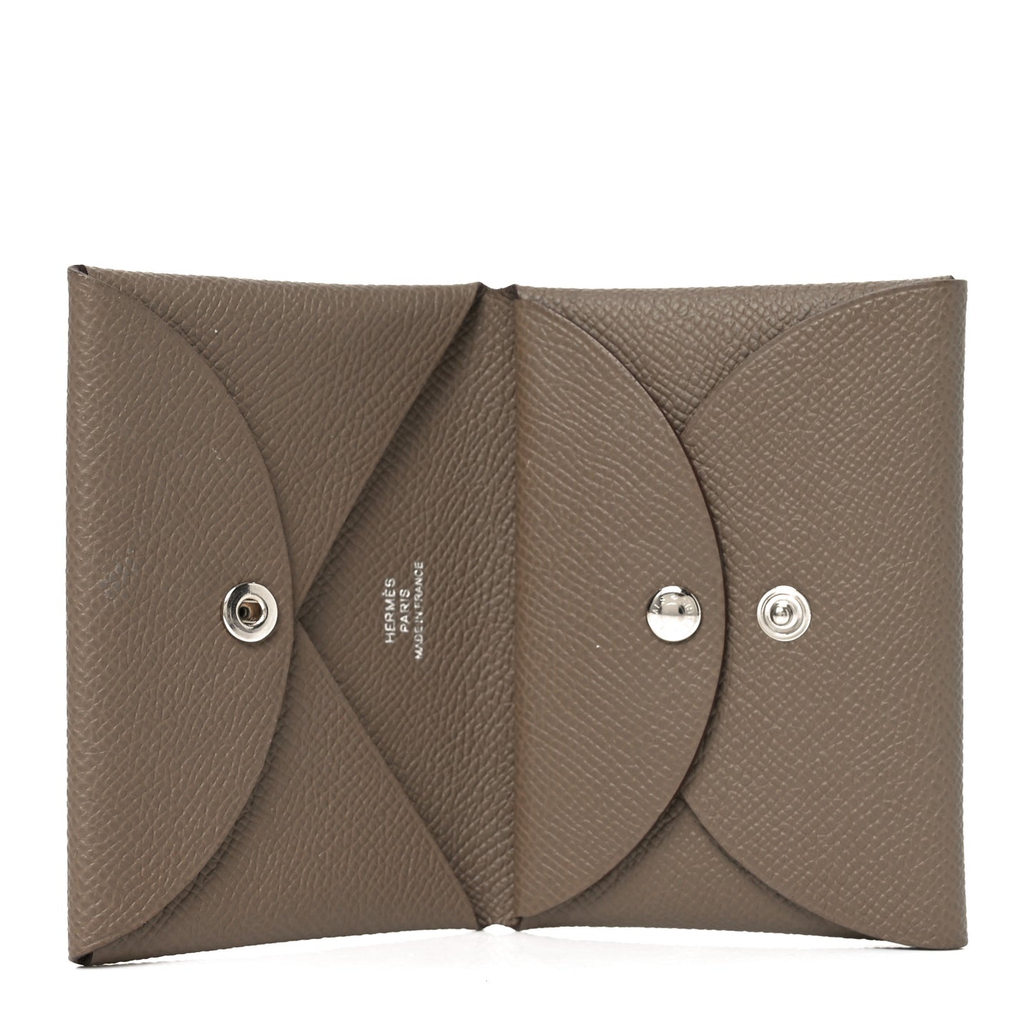 Epsom Calvi Duo Card Case Etoupe