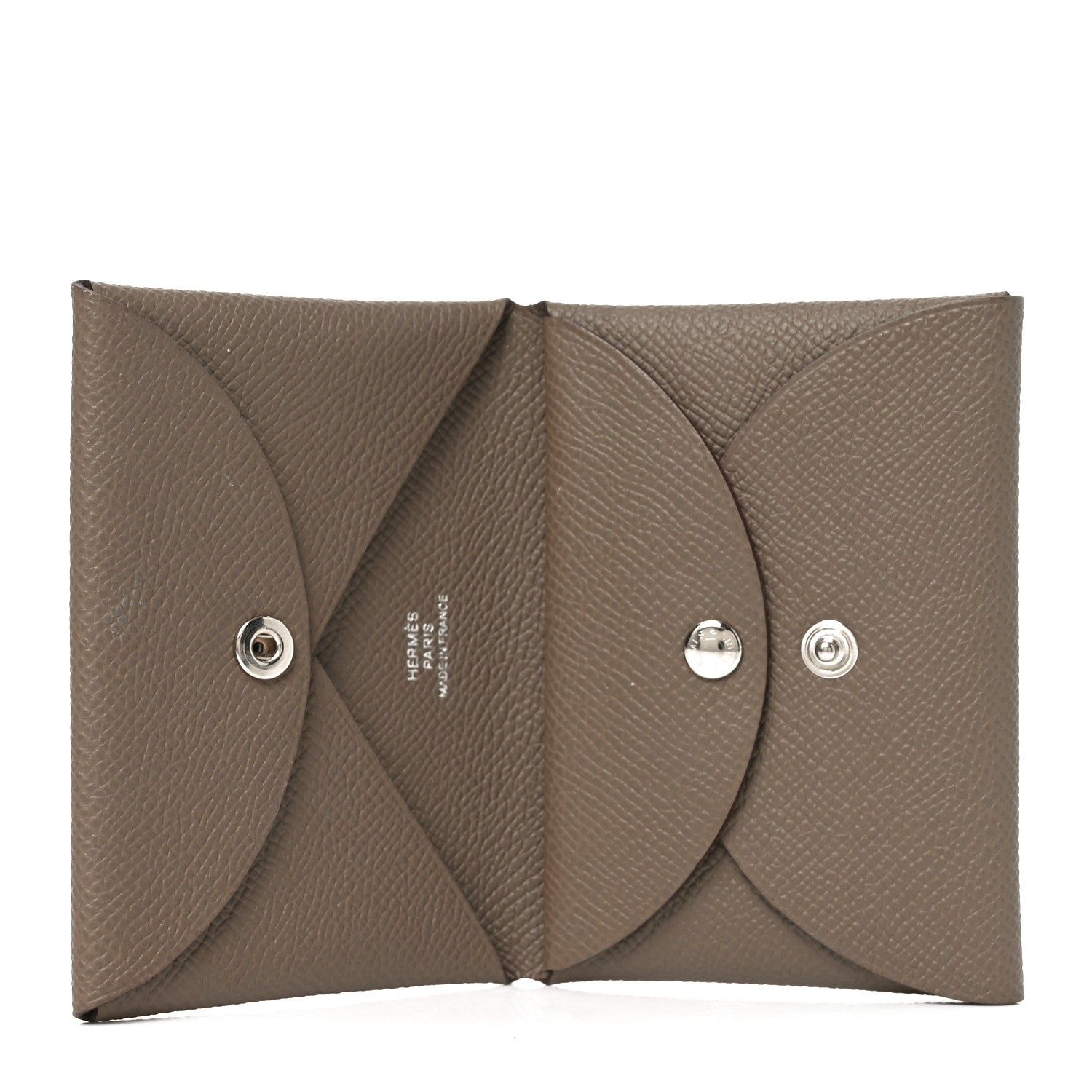 Hermes Epsom Calvi Duo Card Case Etoupe 5 of 7