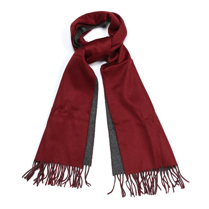 Hermes Cashmere Fringe Double Face Scarf Rogue H Gris Moyen 1 of 5