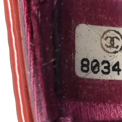 Chanel PVC Patent Calfskin Perforated CC Clutch Pink 7 of 11