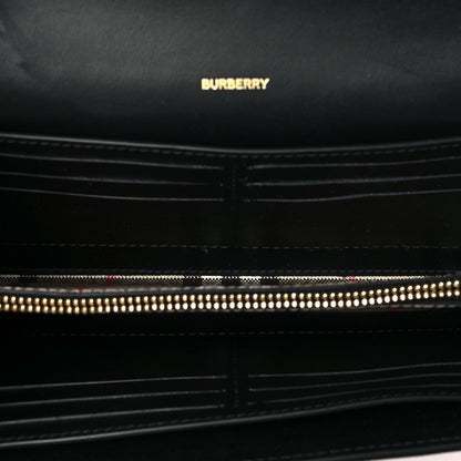 Burberry Calfskin Vintage Check Hannah Wallet with Detachable Strap Black 4 of 7