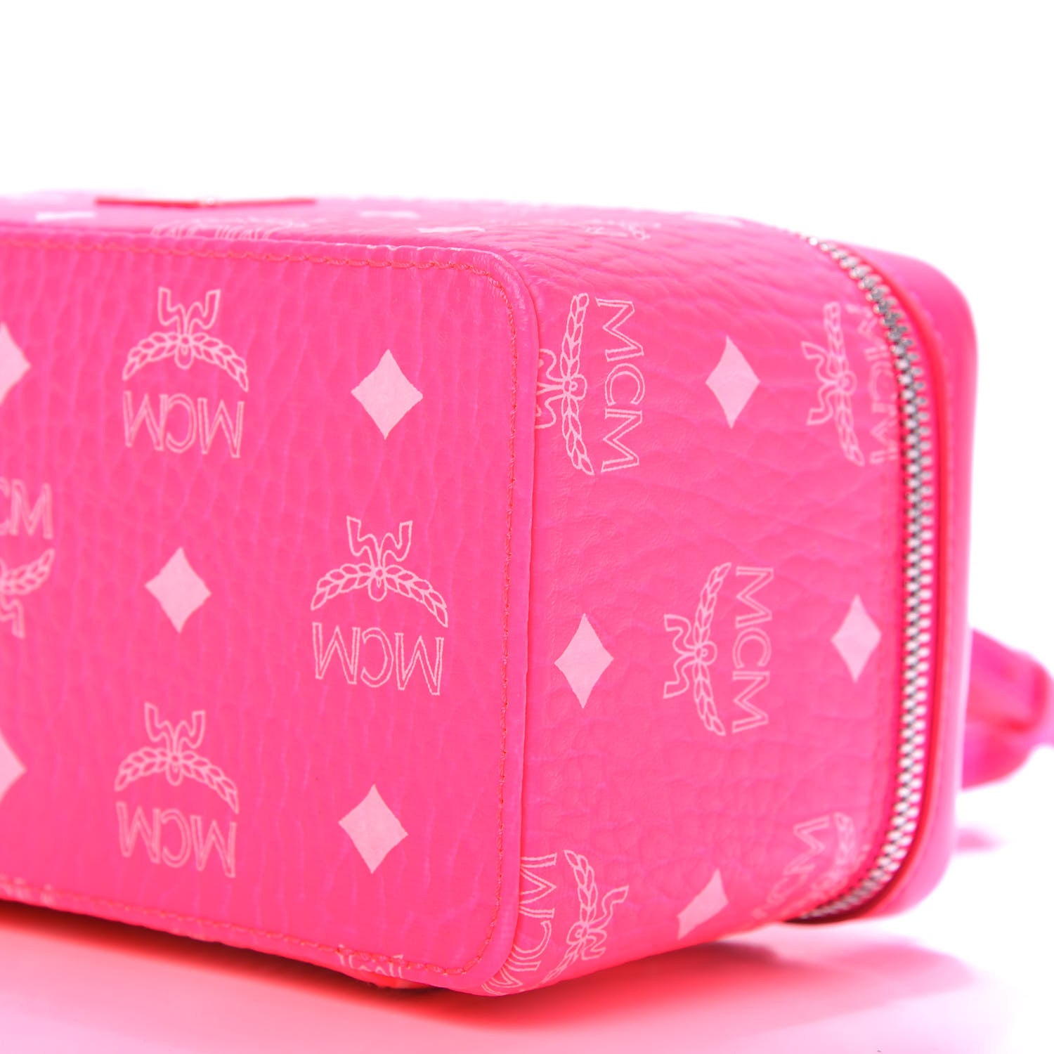 MCM Visetos Vanity Case Neon Pink 7 of 9