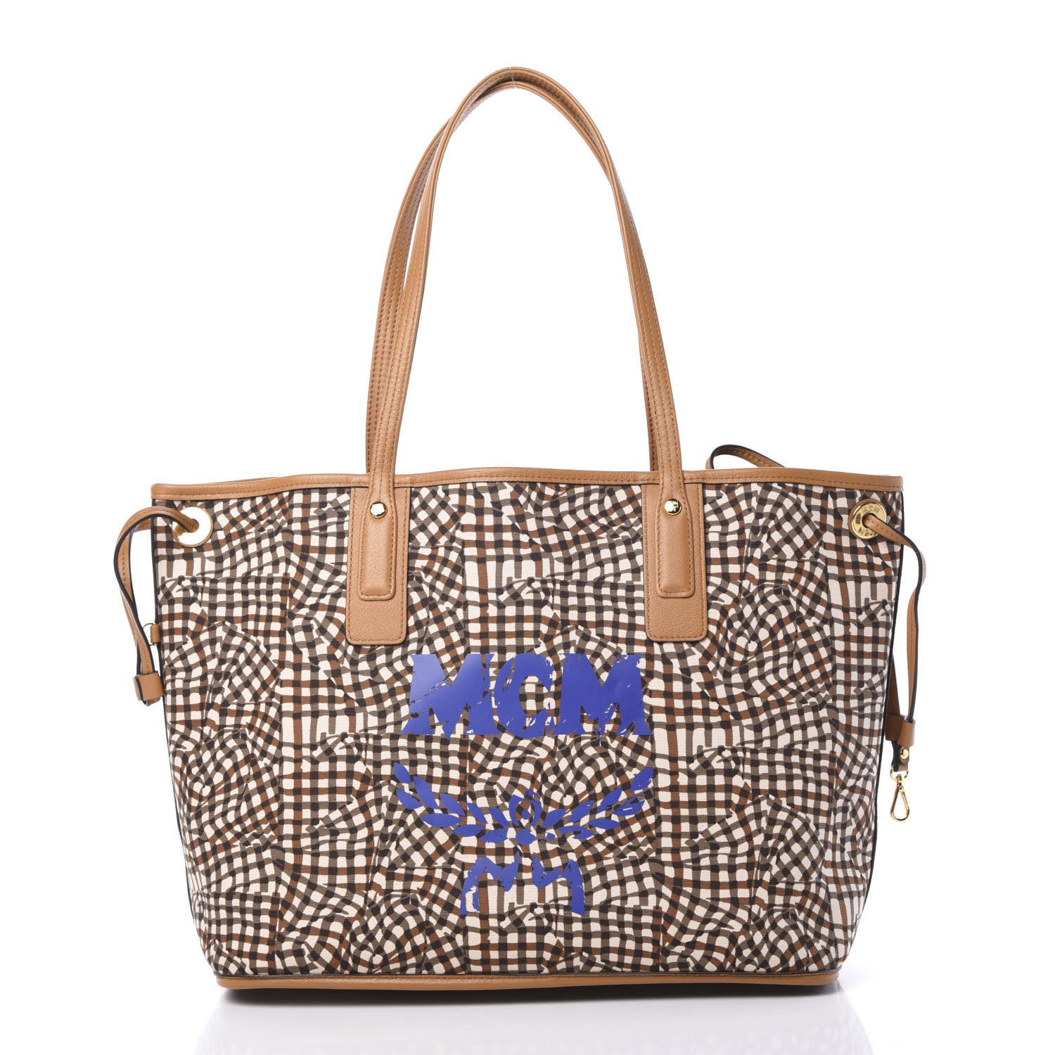 MCM Visetos Medium Liz Reversible Shopper Tote Cognac 2 of 14