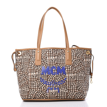 MCM Visetos Medium Liz Reversible Shopper Tote Cognac 2 of 14
