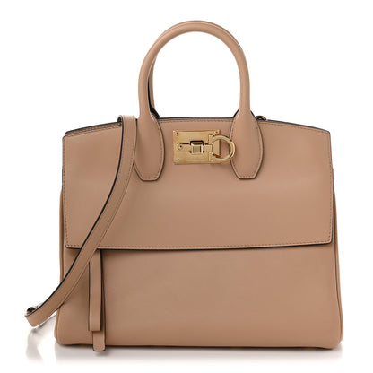 Salvatore Ferragamo Calfskin Medium Studio Bag Daino 1 of 9