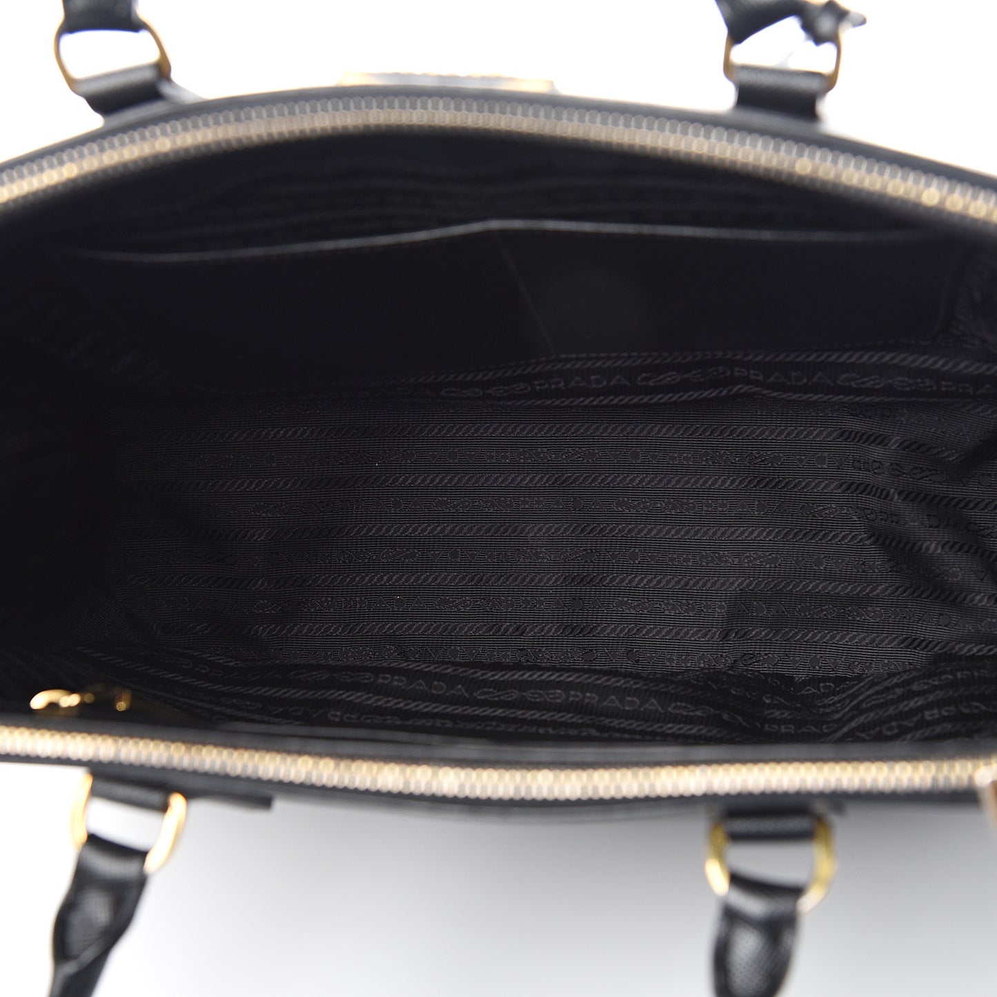 Saffiano Medium Galleria Double Zip Tote Black