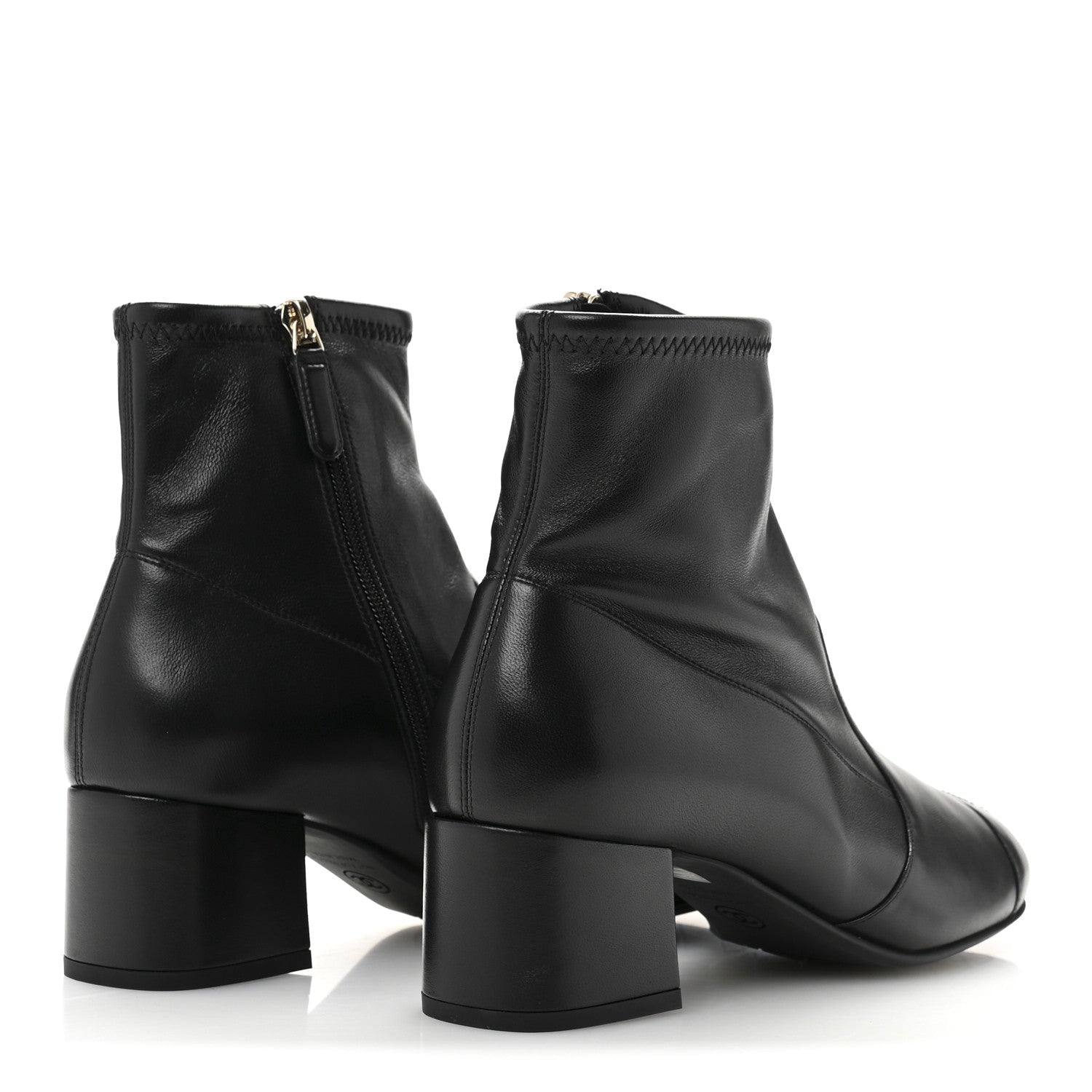 Chanel Stretch Lambskin Cap Toe CC Short Boots 38.5 Black 5 of 9