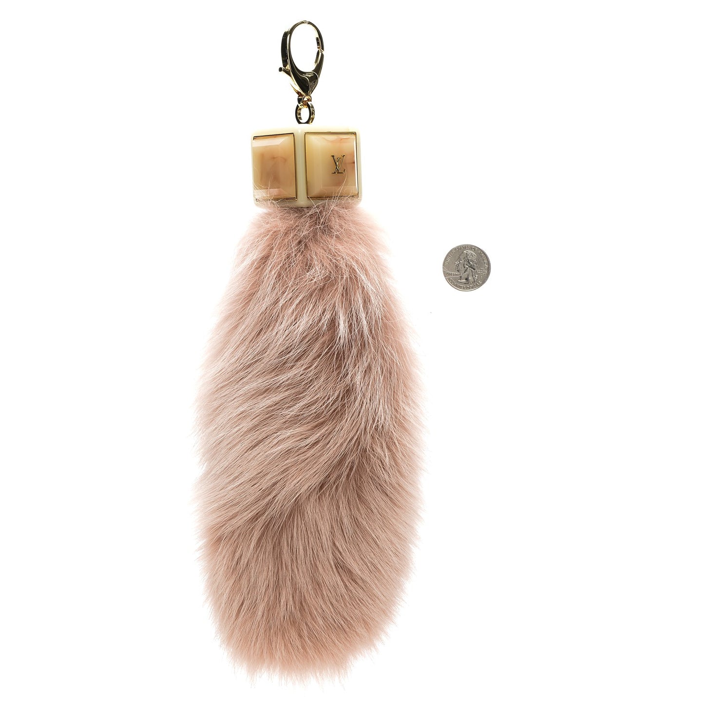 Fox Fur Foxy Key Holder Bag Charm Blush
