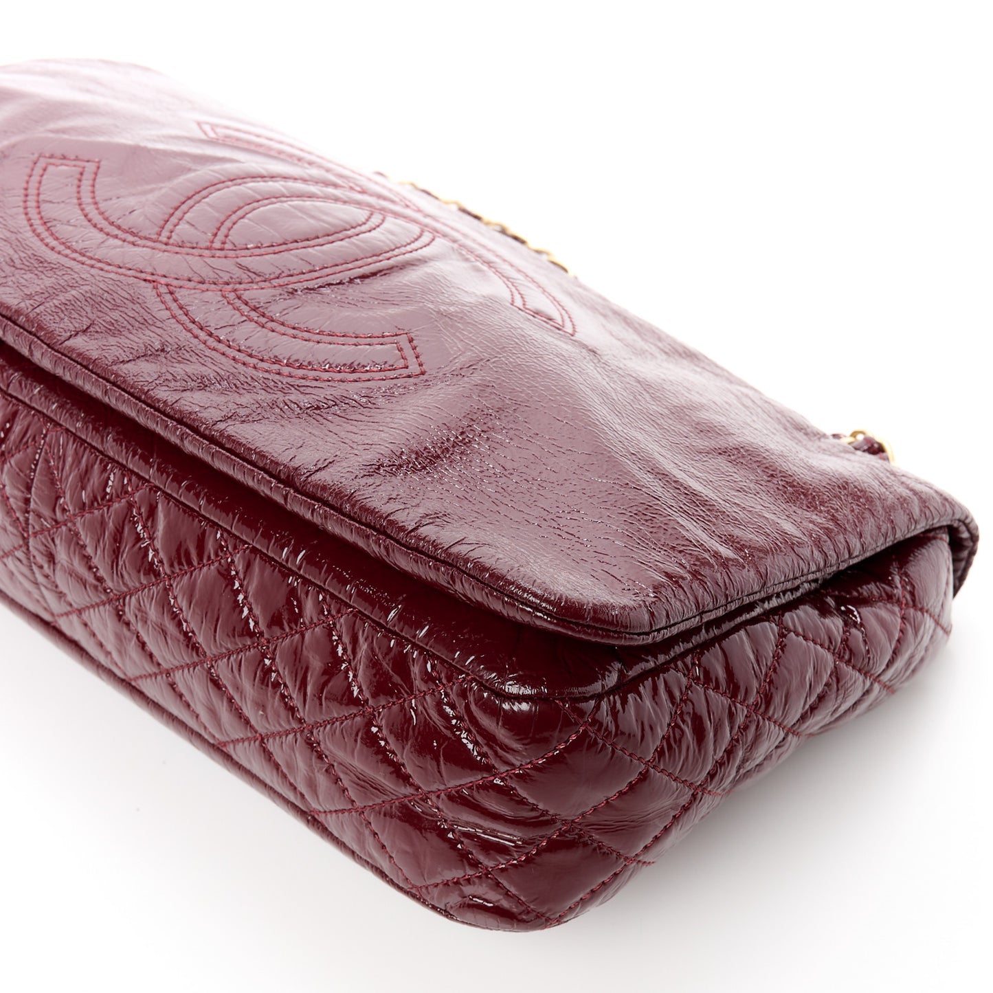 Vinyl Rock and Chain Medium Flap Bordeaux