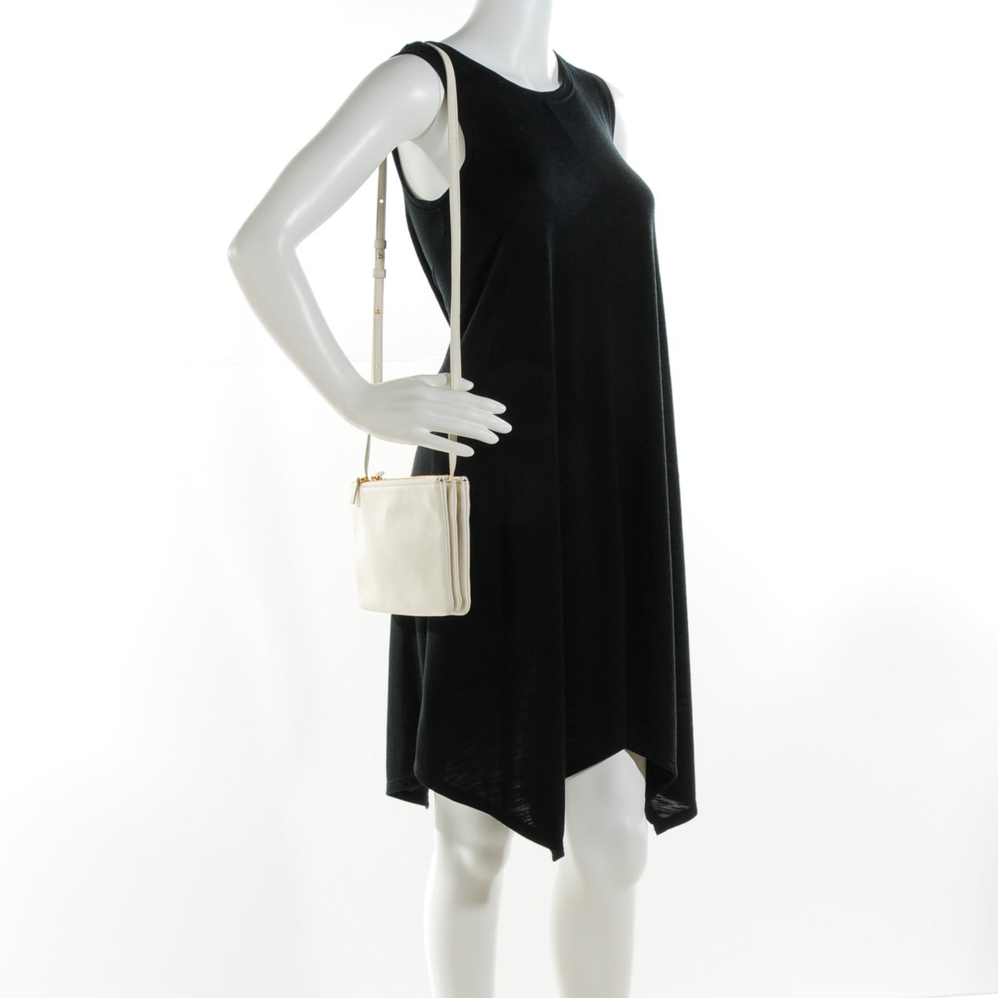 Lambskin Small Trio Crossbody Bag White