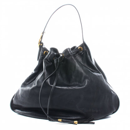 Gucci Pebbled Calfskin Medium Interlocking Icon Shoulder Bag Black 1 of 7