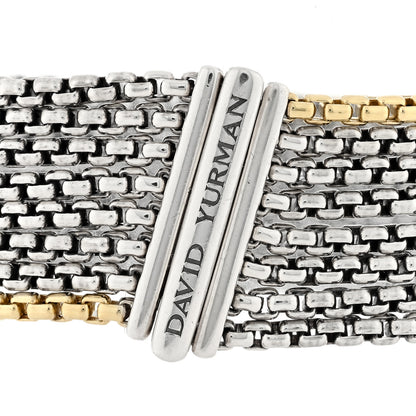 David Yurman Sterling Silver 18K Yellow Gold Eight-Row Box Chain Bracelet 3 of 3