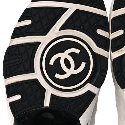 Chanel Calfskin Fabric Sneakers 39 White Silver Fluo Pink 6 of 24