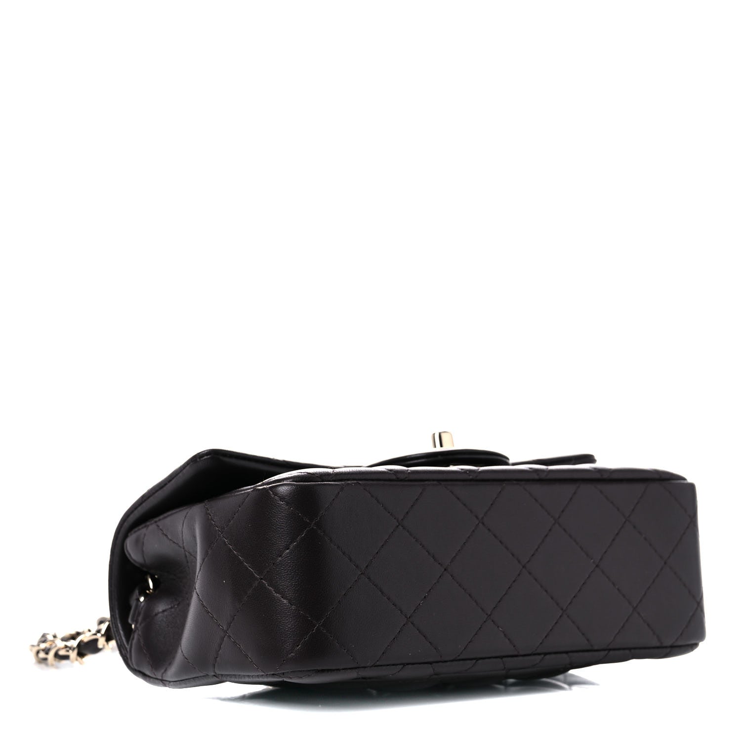 Chanel Lambskin Quilted Mini Rectangular Flap Dark Brown 4 of 11