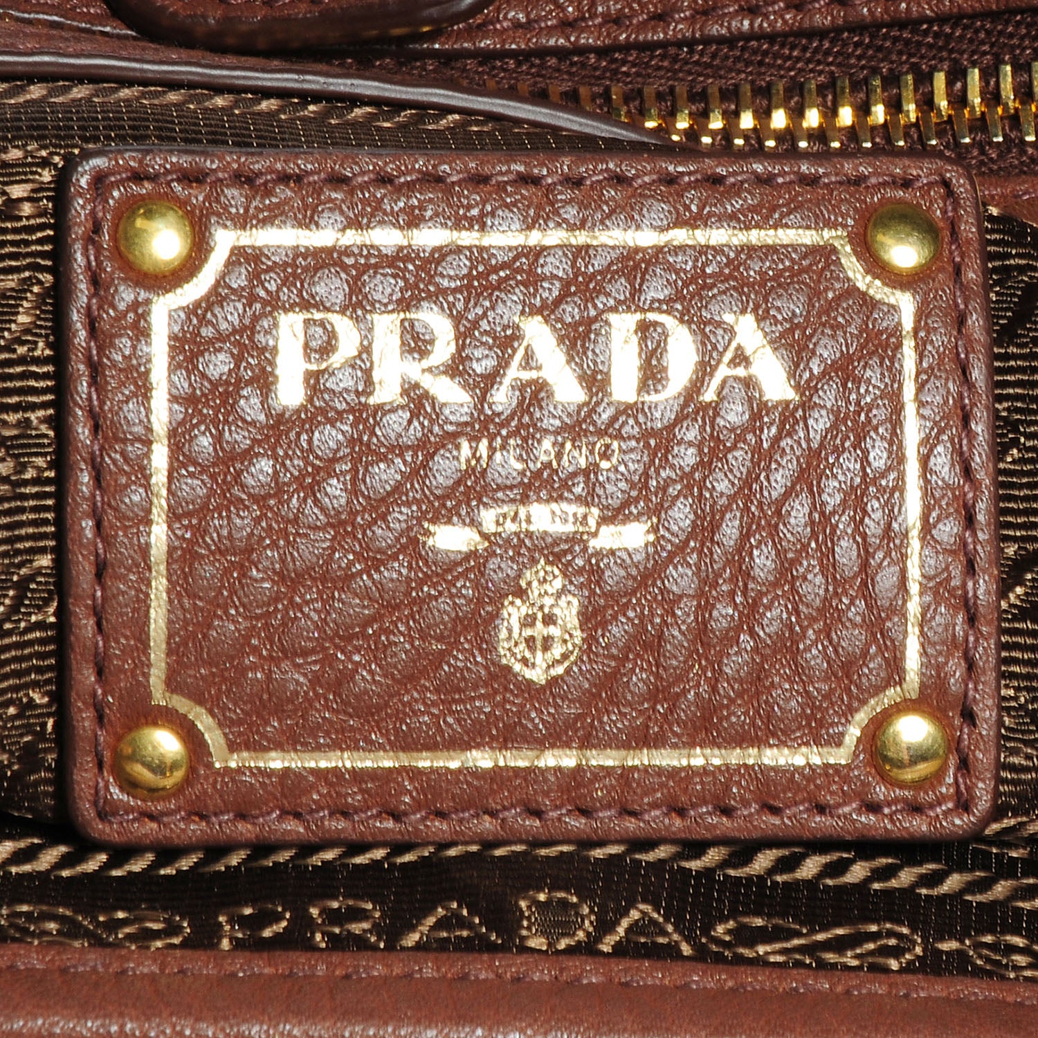 Prada Vitello Daino Side Zip Shopping Tote Palissandro 14 of 16