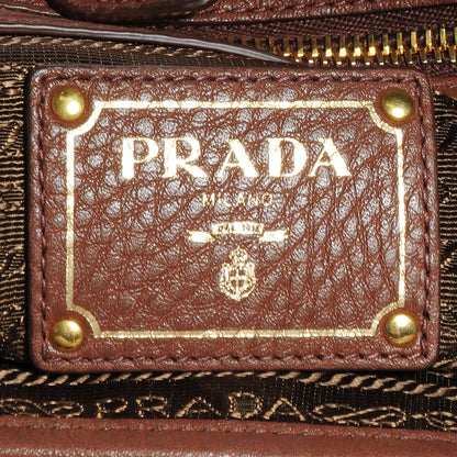 Prada Vitello Daino Side Zip Shopping Tote Palissandro 14 of 16