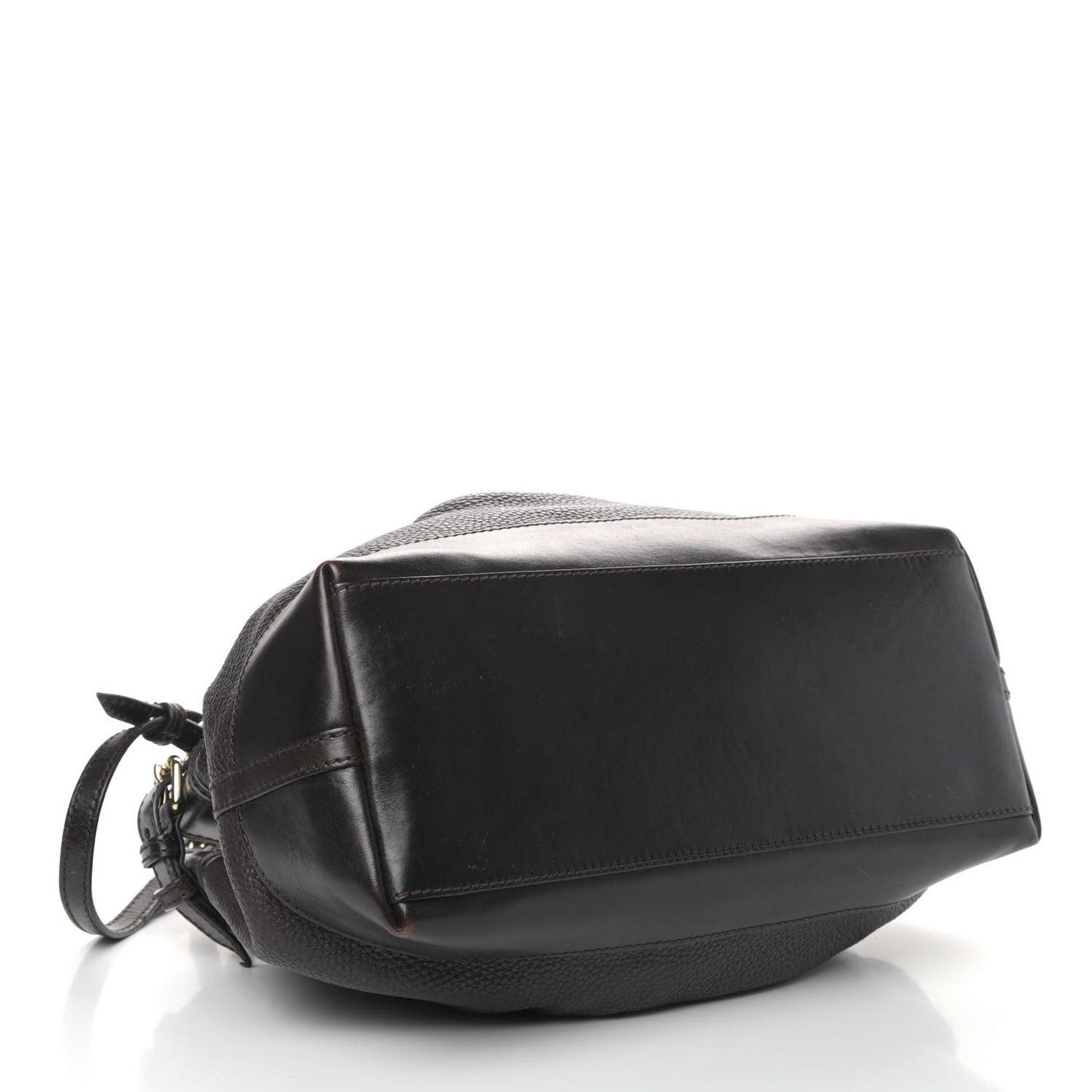Grainy Calfskin Shoulder Bag Dark Chocolate