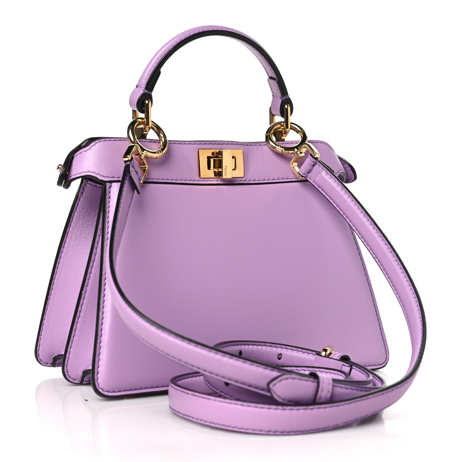 Fendi Shiny Nappa Petite Peekaboo I SEE U Satchel Violetta 3 of 11