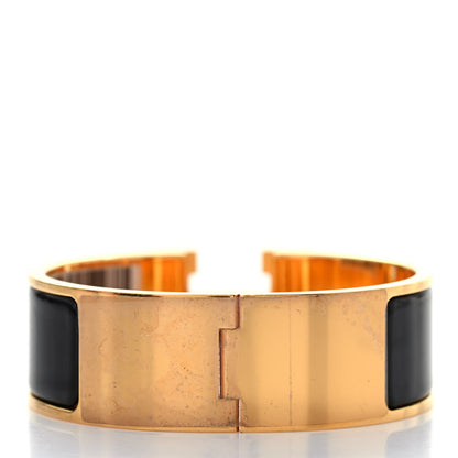 Hermes Enamel Wide Clic Clac H Bracelet PM Black 3 of 6