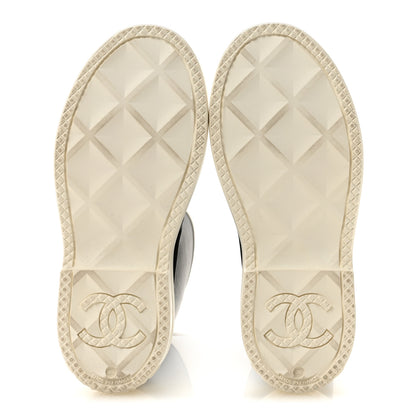 Chanel Caoutchouk CC High Boots 38 Black White 6 of 10