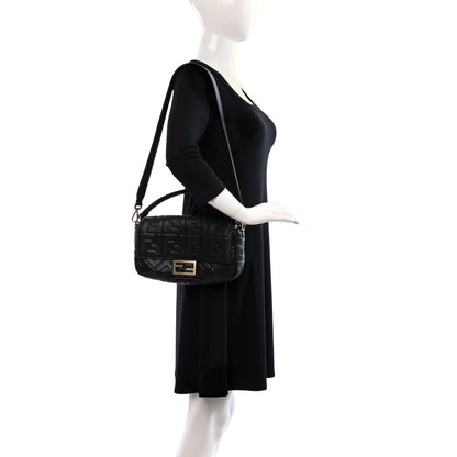 Fendi Nappa FF 1974 Embossed Baguette Black 3 of 9