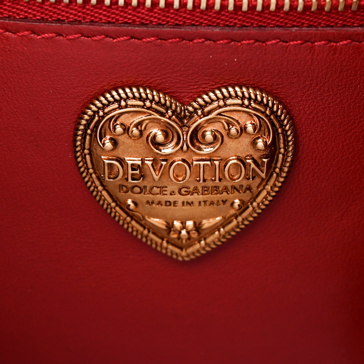Dolce & Gabbana DOLCE GABBANA Calfskin Large Devotion Crossbody Bag Red 6 of 15