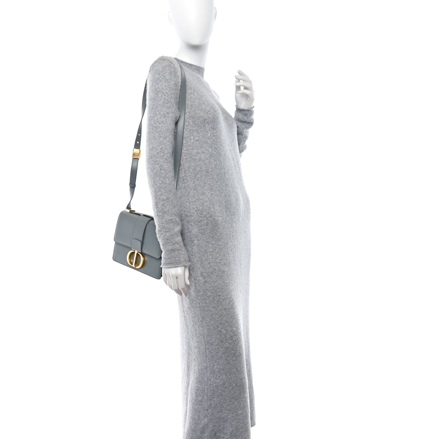 Smooth Calfskin 30 Montaigne Flap Bag Gray