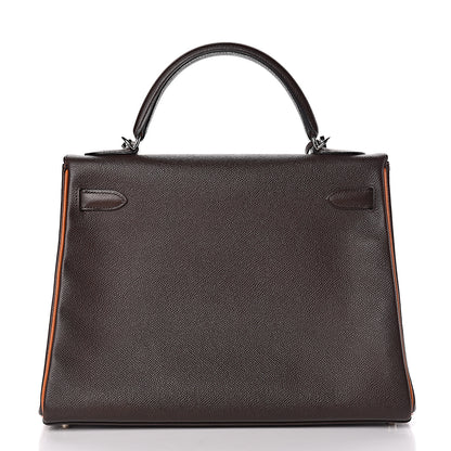 Hermes Epsom Kelly Retourne 32 Chocolate Orange 4 of 46